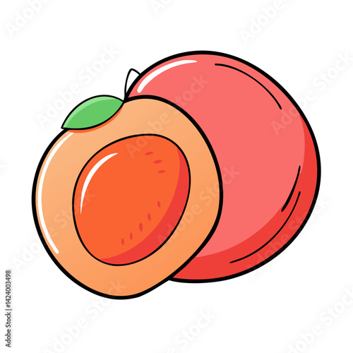 nectarine fruit icon, nectarine fruit vector illustration-simple illustration of nectarine fruit, perfect for nectarine fruit logos and icons