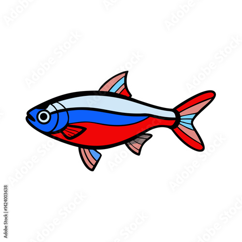 neon tetra fish icon, neon tetra fish vector illustration-simple illustration of neon tetra fish, perfect for neon tetra fish logos and icons