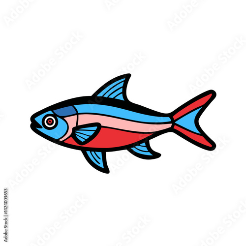 neon tetra fish icon, neon tetra fish vector illustration-simple illustration of neon tetra fish, perfect for neon tetra fish logos and icons