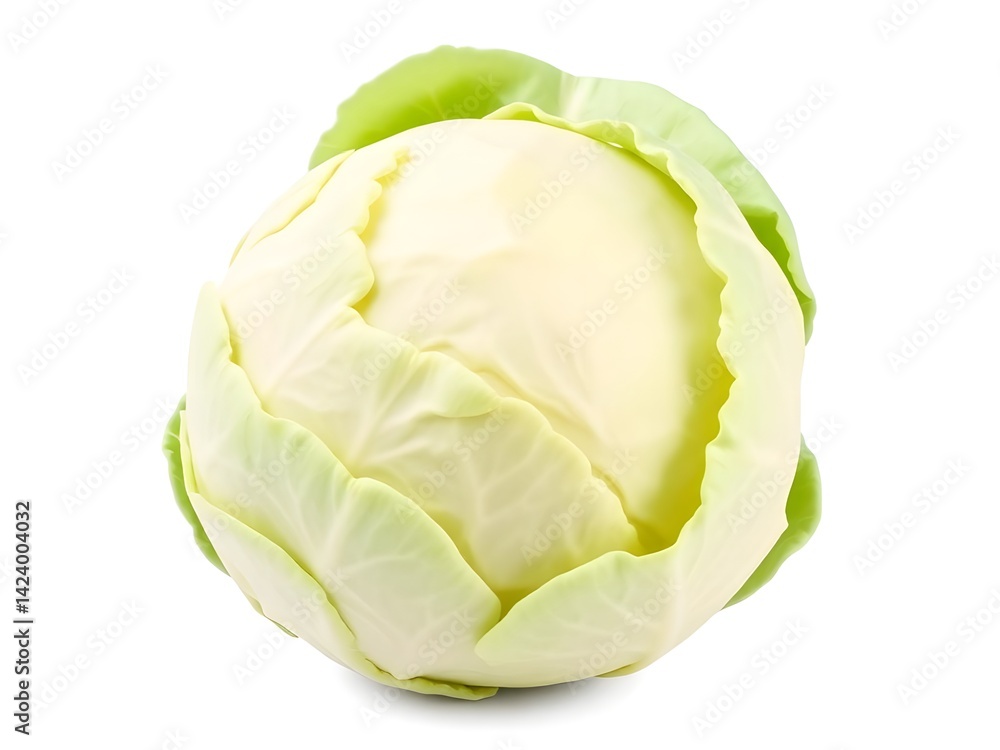 Fresh Whole Green Cabbage Isolated on White Background – High-Resolution Organic Vegetable Close-up for Healthy Food and Market Concept Fresh Whole Green Cabbage Isolated on White Background – High-Resolution Organic Vegetable Close-up for Healthy Food and Market Concept