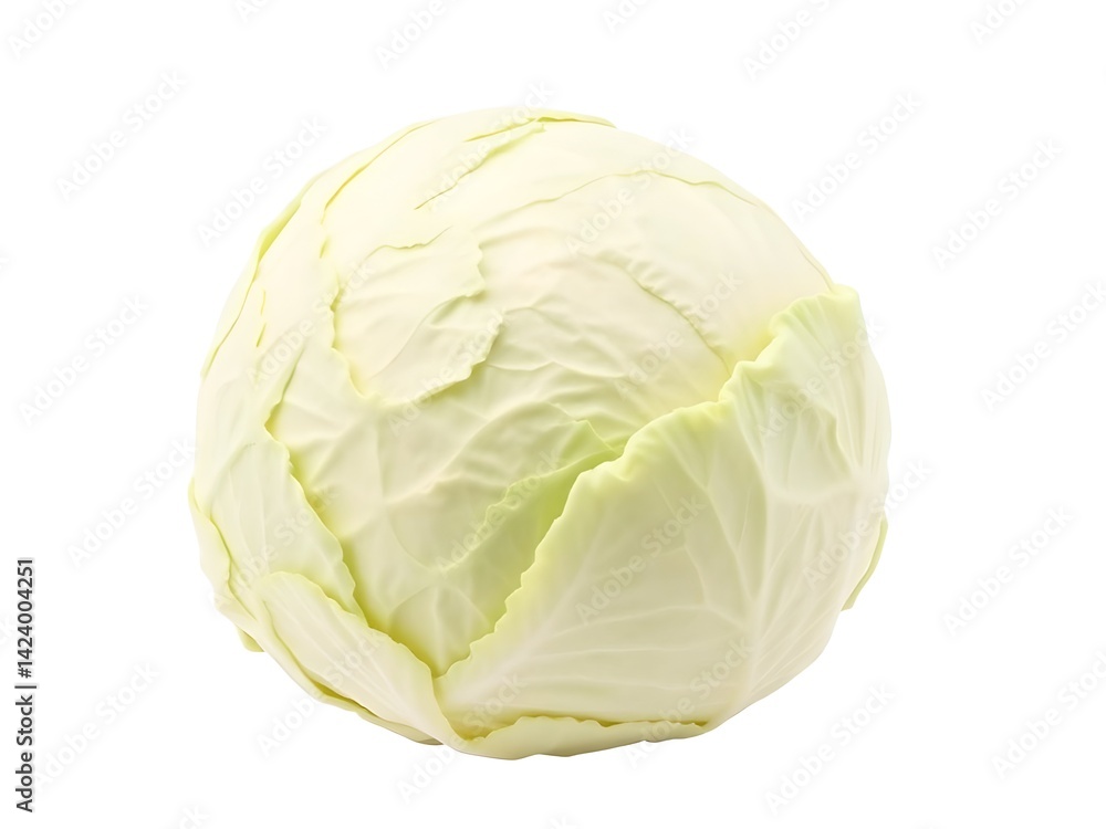 Fresh Whole Green Cabbage Isolated on White Background – High-Resolution Organic Vegetable Close-up for Healthy Food and Market Concept Fresh Whole Green Cabbage Isolated on White Background – High-Resolution Organic Vegetable Close-up for Healthy Food and Market Concept