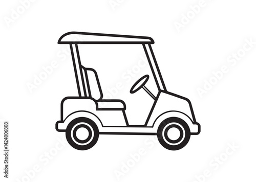 Golf cart silhouette vector, Golf cart Icon, Golf cart Design
