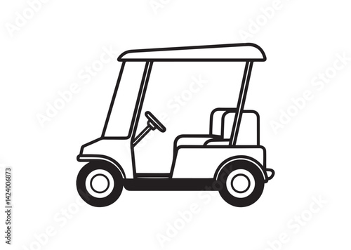 Golf cart silhouette vector, Golf cart Icon, Golf cart Design