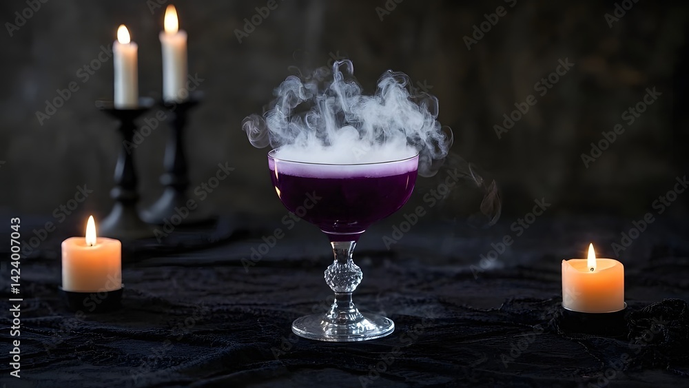 Halloween-Themed Black Magic Cocktail Halloween-Themed Black Magic Cocktail
