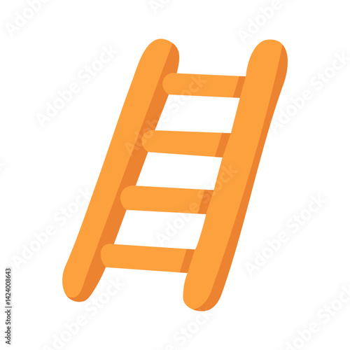Cute wooden ladder for hamster cage. Cartoon flat style, bright soft colors, isolated vector clipart.