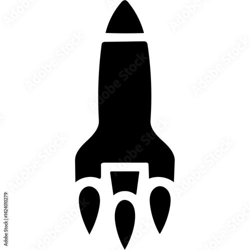 rocket, launch, space, space exploration, technology, innovation, futuristic, silhouette, black and white, graphic design, icon, vector, illustration