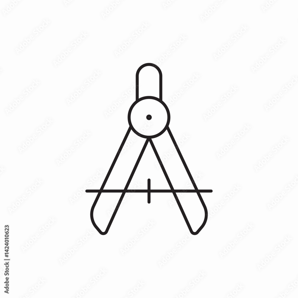 Compass geometry drawing tool icon vector sign Compass geometry drawing tool icon vector sign