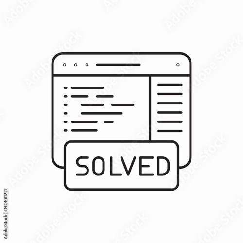 Problem solved solution icon vector sign