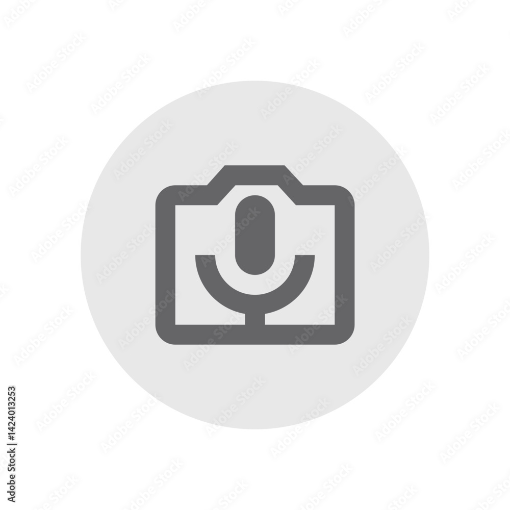 Permission Camera Mic Outlined Icon Permission Camera Mic Outlined Icon