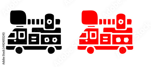 Firefighter icon set, Fire department sign or symbol, vector