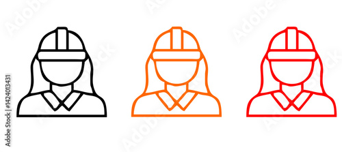 Firefighter icon set, Fire department sign or symbol, vector