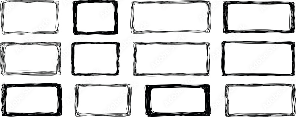 Obraz premium Grunge black frames set. Dirty border vector