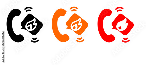 Firefighter icon set, Fire department sign or symbol, vector