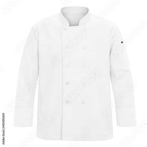 Obraz na płótnie Isolated white double breasted chefs coat for professional culinary themes w salonie
