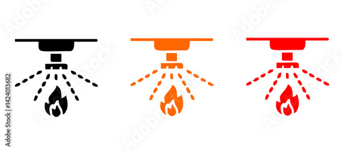 Firefighter icon set, Fire department sign or symbol, vector