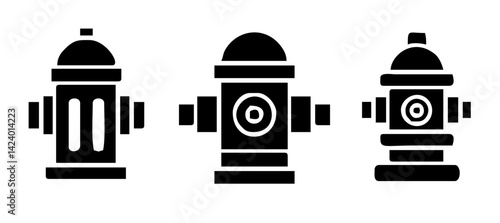 Firefighter icon set, Fire department sign or symbol, vector