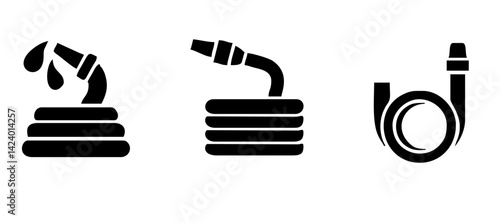 Firefighter icon set, Fire department sign or symbol, vector