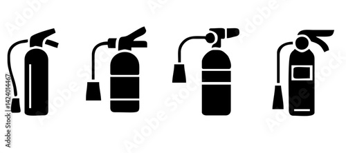 Firefighter icon set, Fire department sign or symbol, vector