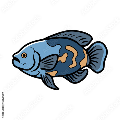 oscar fish icon, oscar fish vector illustration-simple illustration of oscar fish, perfect for oscar fish logos and icons