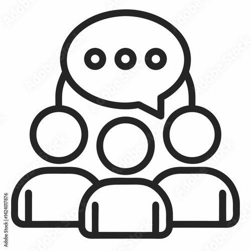 Group Chat black outline icon without background