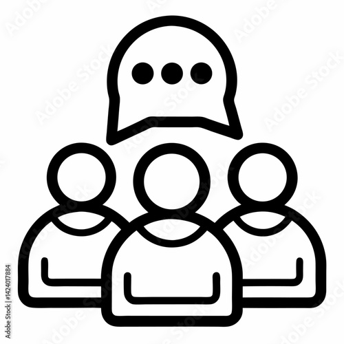 Group Chat black outline icon without background
