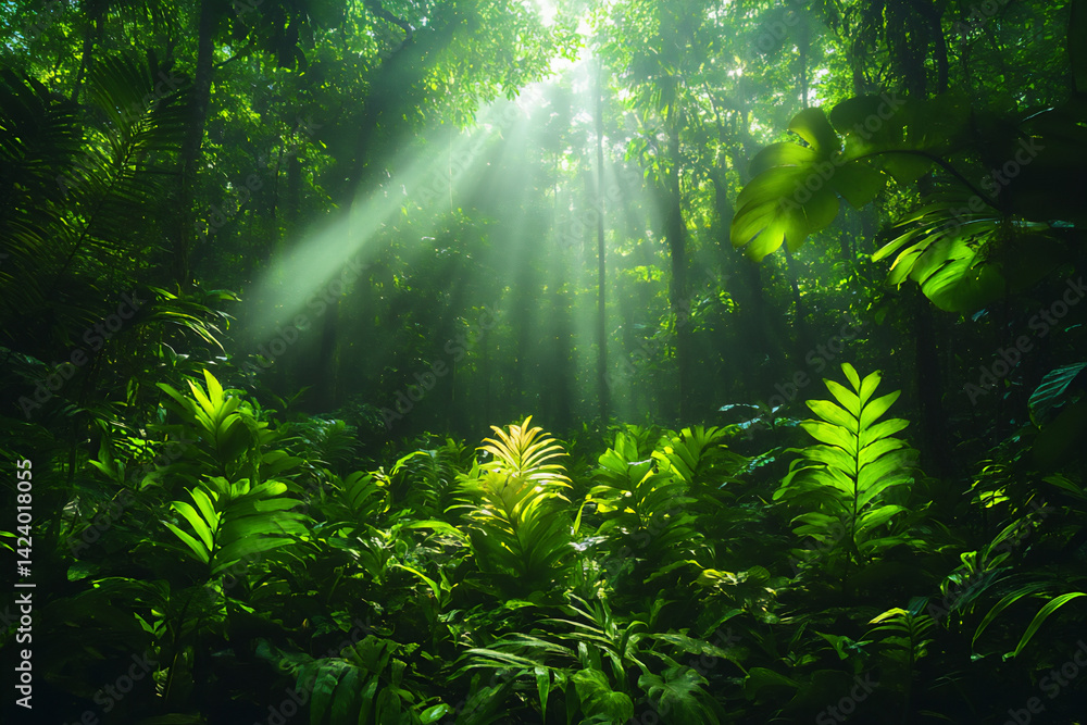 lush tropical rainforest, lush tropical rainforest,