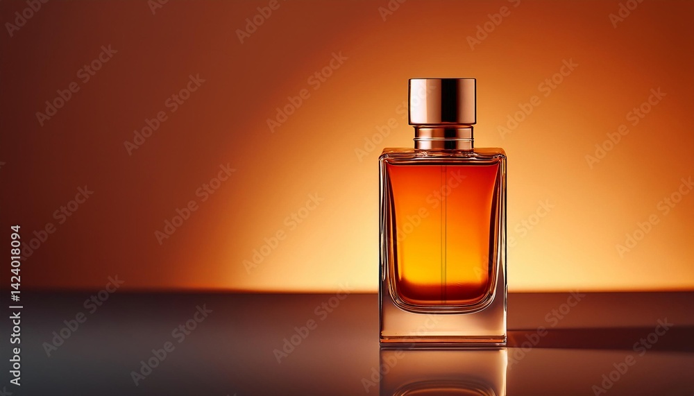 Elegant Blank Perfume Bottle Mockup with Amber Liquid in a Warm Temperature and Natural Daylight Elegant Blank Perfume Bottle Mockup with Amber Liquid in a Warm Temperature and Natural Daylight