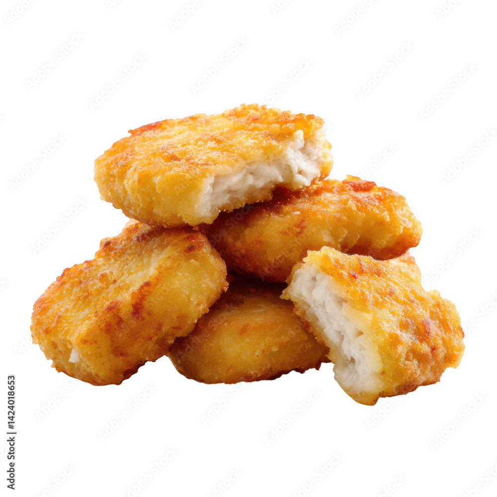 Crispy chicken nuggets cooked food photography studio shot freshness concept Crispy chicken nuggets cooked food photography studio shot freshness concept