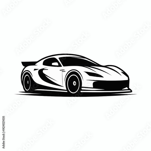 minimalist vector logo silhouette of Sport Car Inspired Art icons