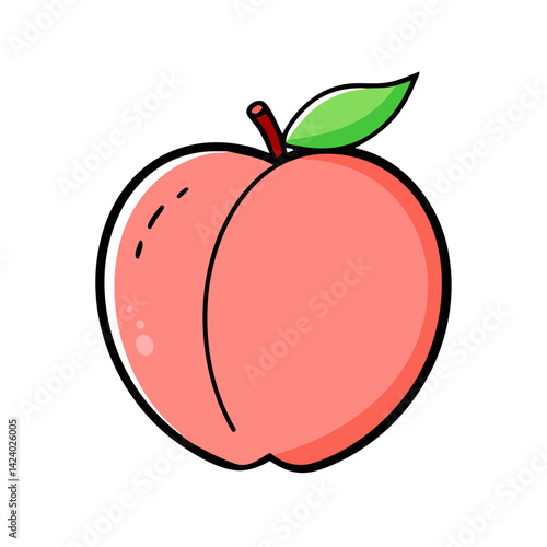 peach icon, peach vector illustration-simple illustration of peach, perfect for peach logos and icons