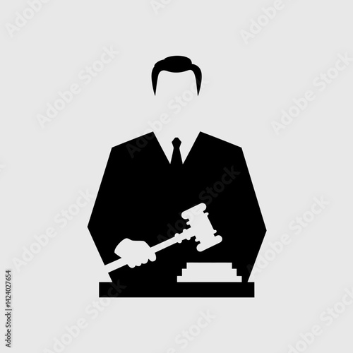 Judge Holding Gavel Silhouette - Legal Justice Representation