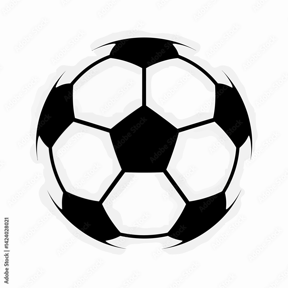 Obraz premium Classic Soccer Ball Illustration: Black & White Design, Football Element