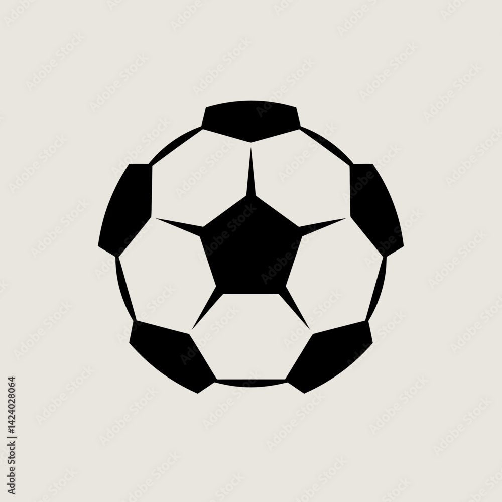 Obraz premium Striking Soccer Ball Icon: Black and White Minimalist Style