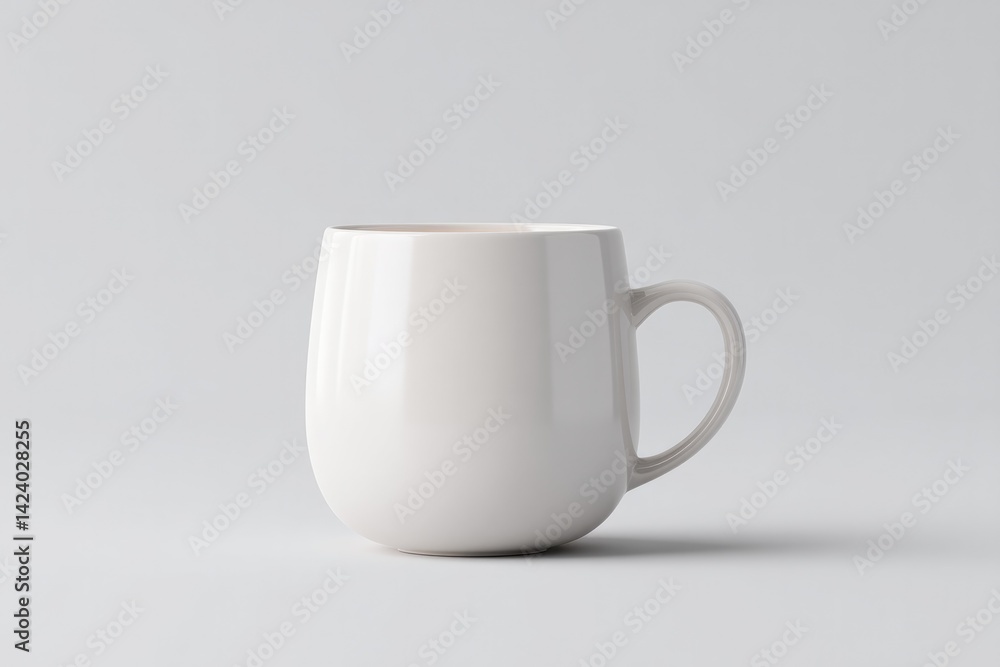 Obraz premium photorealistic 3d illustration of plain blank mug with minimal curvature placed against white gradient background to