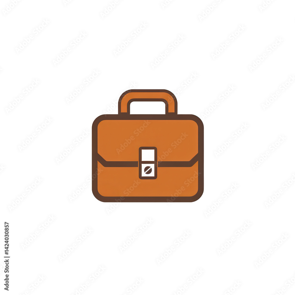 A simple, stylized orange briefcase icon against a plain background, perfect for representing business themes or professional settings in design projects , isolated on white or transparent png A simple, stylized orange briefcase icon against a plain background, perfect for representing business themes or professional settings in design projects , isolated on white or transparent png