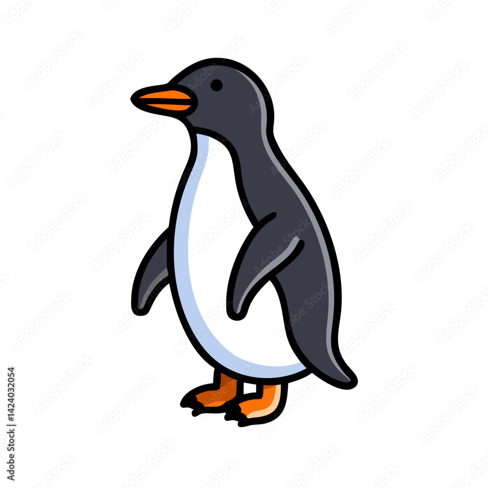 Obraz premium penguin icon, penguin vector illustration-simple illustration of penguin, perfect for penguin logos and icons