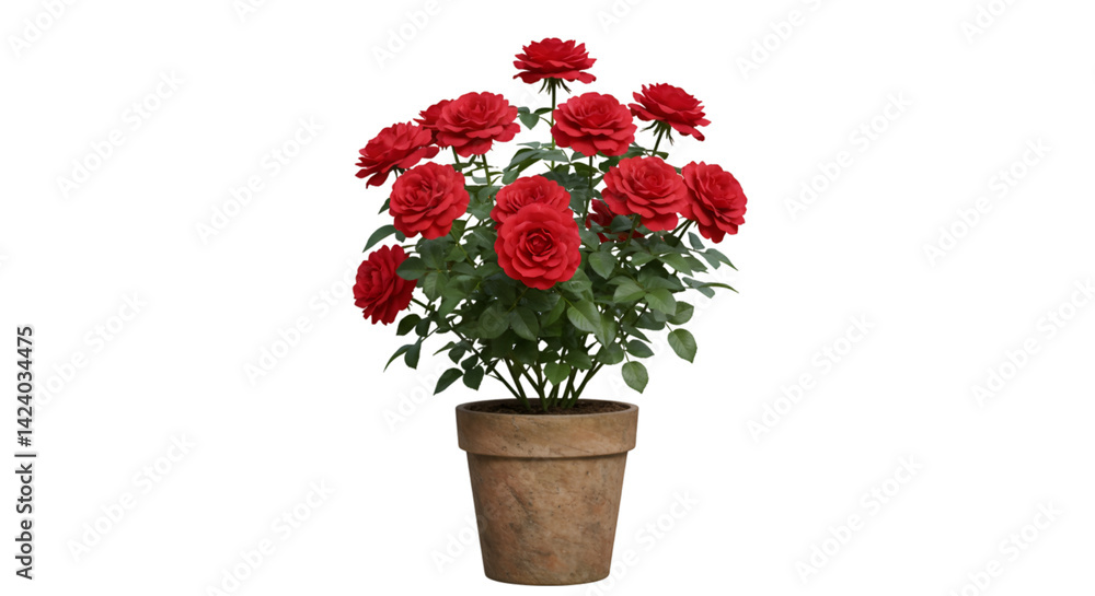 Red rose bush potted plant Red rose bush potted plant