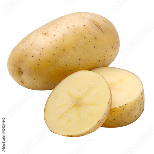 potatoes isolated on white background