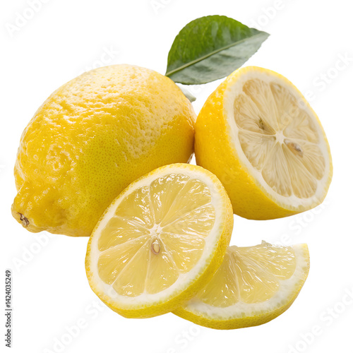 lemon and mint lemon slides   isolated on white background