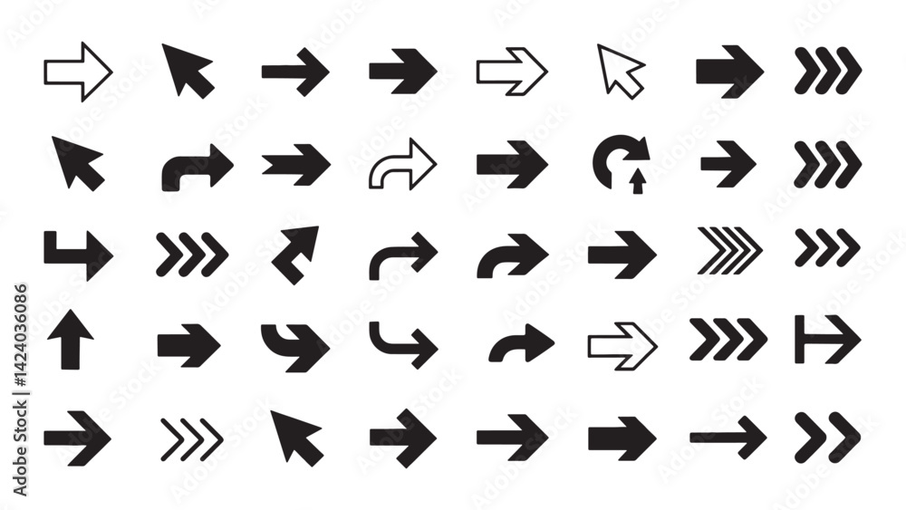 Naklejka premium set of arrow icons