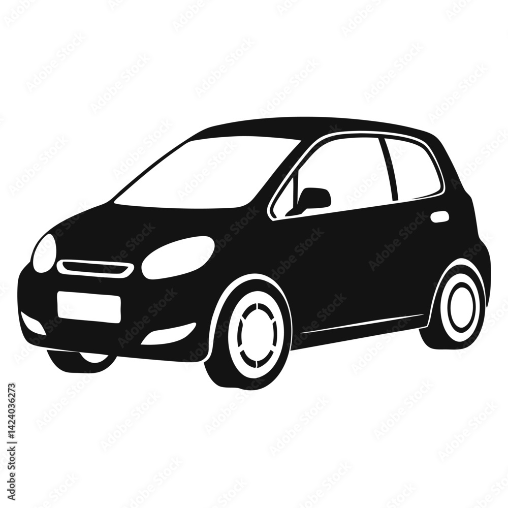 Fototapeta premium compact car shilhotee vector isolated on white background