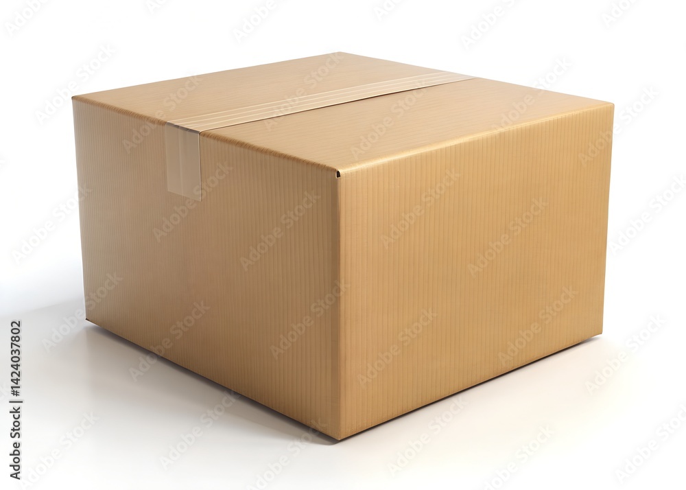 3D Plain Cardboard Box for Shipping and Storage, 3D Illustration, 3D Rendering, white background 3D Plain Cardboard Box for Shipping and Storage, 3D Illustration, 3D Rendering, white background