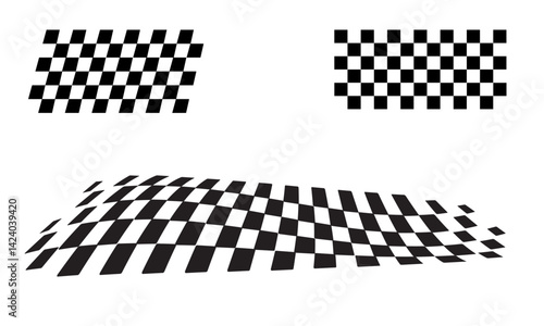 Racing flag vector icon on white background. Checkered flag. start and finish crossed flag. Racing flag.	
