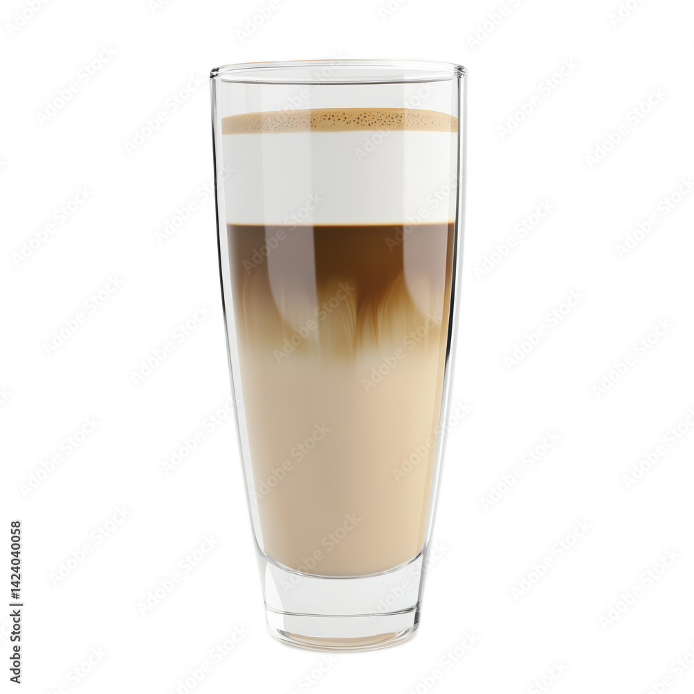 Delicious and beautiful Layered Latte served in a Clear Glass for a perfect experience