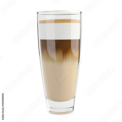 Obraz na płótnie Delicious and beautiful Layered Latte served in a Clear Glass for a perfect experience w salonie