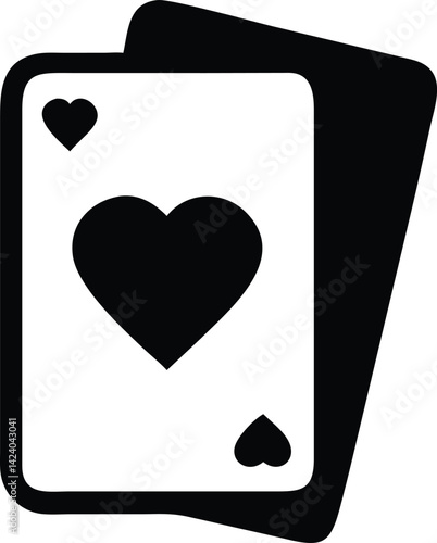 Playing Cards Hearts Suit Icon with Transparent Background