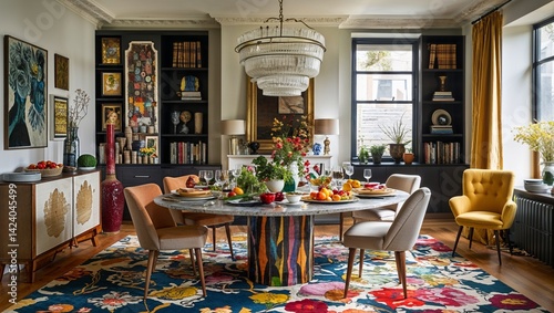 Modern charm meets eclectic chaos dining table full of life