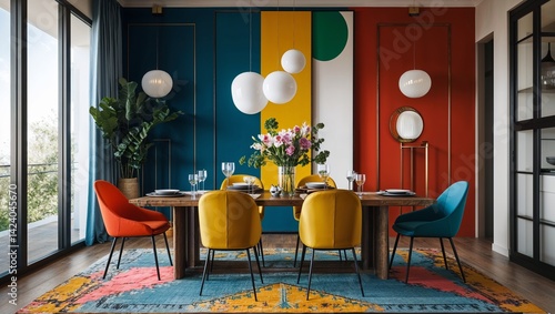 Modern dining dreams in bold color and light