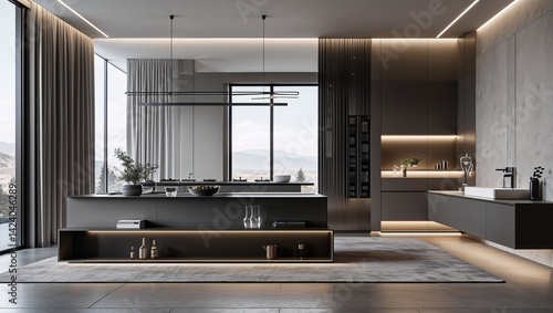 Modern minimalism at its finest sharp lines and sleek finishes