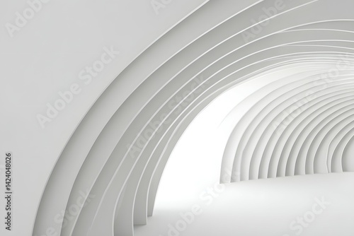 Abstract White Architecture Background with Arches and Modern Design Elements